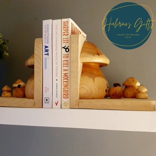 Wood Bookends / British Oak and Yew Wood / Handmade / Book Etsy UK