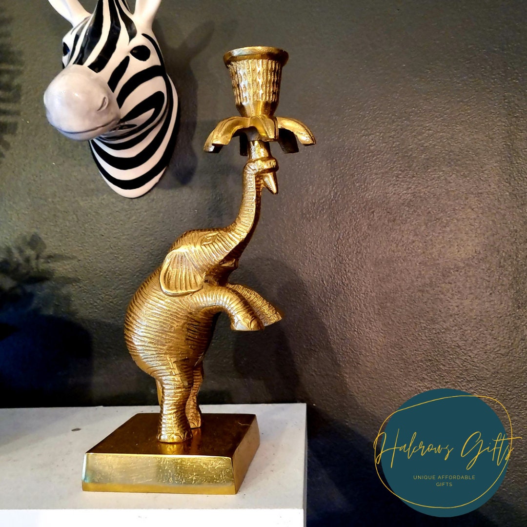Gold Metal Elephant Candle Holder / Candlestick / Candlesticks Etsy