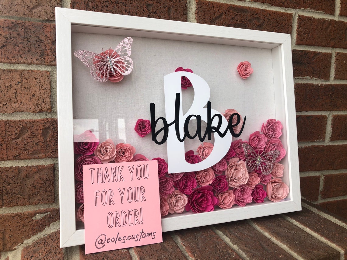 Personalized Shadow Box Baby Gift Birthday Gift Custom Etsy