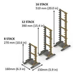 The TALLEST Pen Stand Up to half a meter tall Samurai Style, Modular Fountain Pen Display Stand Holds 8, 12 or 16 Pens Total Gift image 9