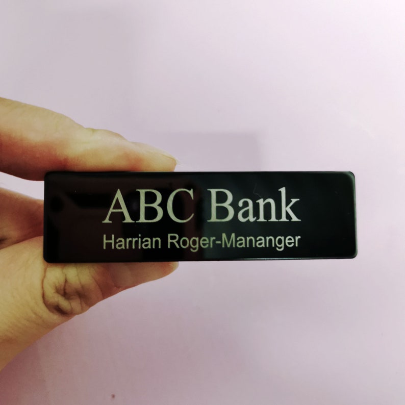 Personalized Metal Name Tag with Pin Etsy