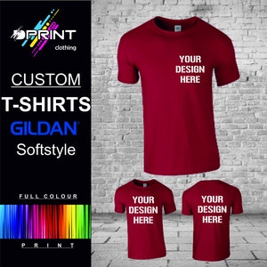 Personalized Gildan Softstyle T-Shirt, Custom Printed Text & Logo