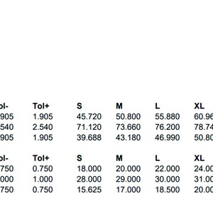 May include: A size chart for a t-shirt with measurements in inches and centimeters. The chart shows the chest, length from the highest point of the shoulder, and sleeve length for sizes S through 5XL.
