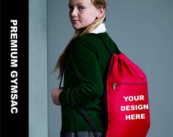 Custom Printed Personalised Premium Gymsac PE School Bag