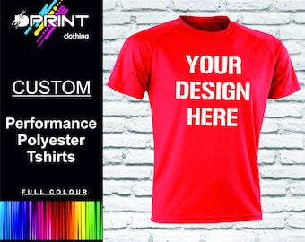 Personalised Performance T Shirt Custom Printed Sports Gym Running Tee