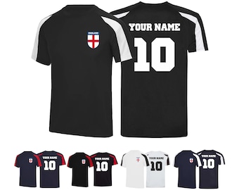 England Football Personalized T-Shirt – Custom Name & Number Tee – Kids Adults Unisex – Football Fan Gift
