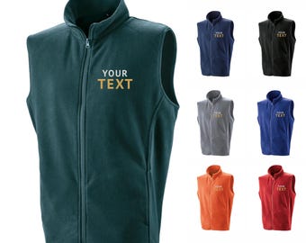 Custom Personalised Embroidered Micro Fleece Workwear Gilet – Monogrammed Vest, Team Uniform