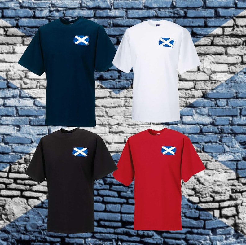 Skotsk flagga T-shirt Skottland T-shirt bomullstopp bild 1