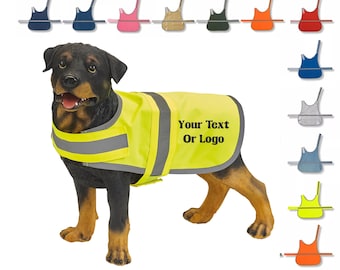 Custom Hi-Vis Dog Vest – Personalized High Visibility Jacket – Safety Reflective Pet Vest