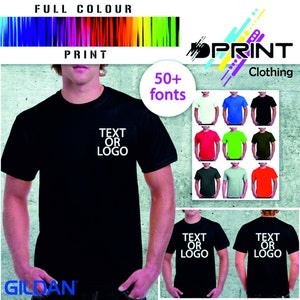 Gepersonaliseerde T-shirt, op maat bedrukte tshirt, ontwerp je eigen bedrukte T-shirt, T-shirts, tshirt afdrukken, tshirt logo, Gildan Heavy Cotton afbeelding 1