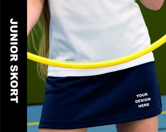 Custom Printed Junior Skort Logo Printed Personalised Sportswear Skirt