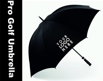 Custom Printed Promotional Personalised Golf Umbrella Personalised with Your Logo - Black