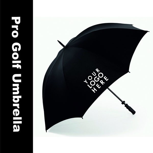 Individuell bedruckter Werbe-Personalisierter Golf-Regenschirm mit Ihrem Logo - Schwarz