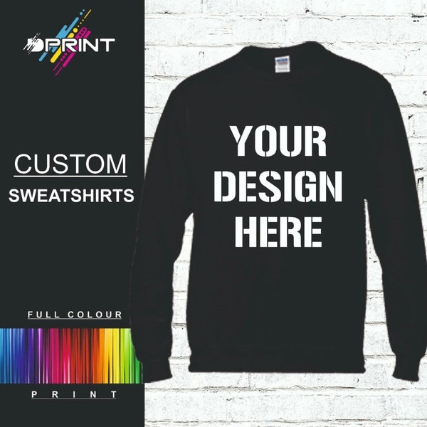 Personalised Jumper Custom Printed Sweatshirt Unisex Jumper Top Workwear