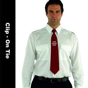 Custom Printed Clip On Tie – Business Security Pub Logo Tie – Personalised Workwear
