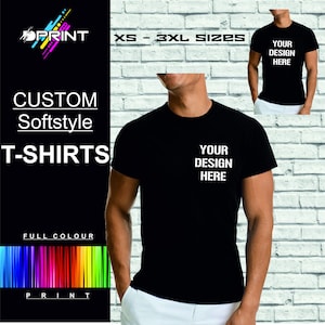 Personalised T-Shirt Custom Printed Design Your Own Printed T Shirts T-Shirts Text Stag Hen Nights Party Holiday Gift