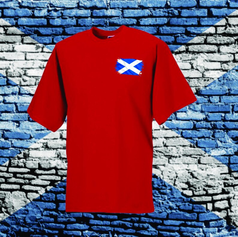 Skotsk flagga T-shirt Skottland T-shirt bomullstopp Classic Red