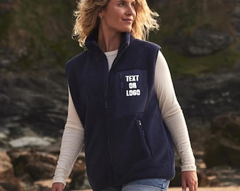 Personalized Ravine Unisex Borg Fleece Gilet – Custom Name Sleeveless Jacket – Warm Outdoor Vest – Casual Winter Layer