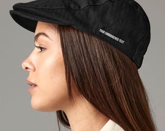 Custom Embroidered Flat Cap Personalised Gatsby Peaky Hat