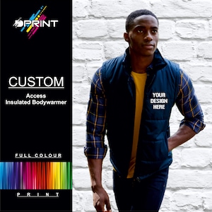 Personalised Access Insulated Bodywarmer  Custom Printed Bodywarmer Unisex Jumper Top Workwear