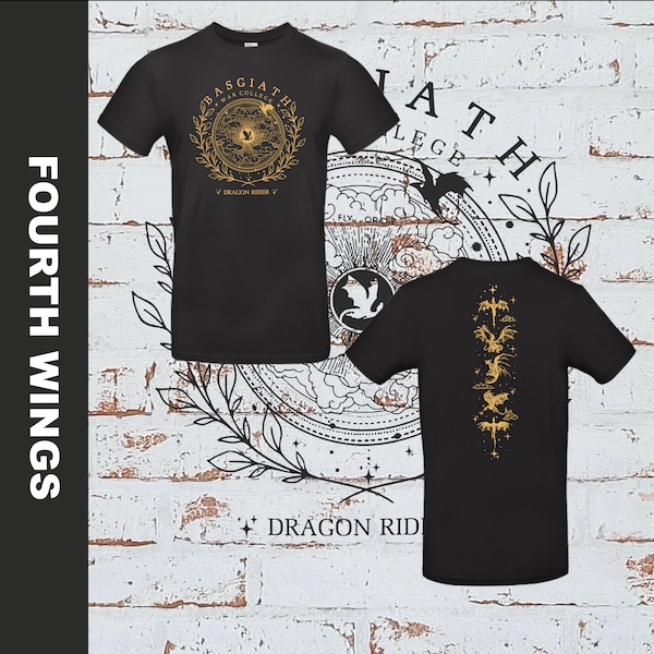 Fourth Wings, Basgiath War College, Dragon Rider, Rebecca Yoros, Adult Kids Tshirt Book Lover Design