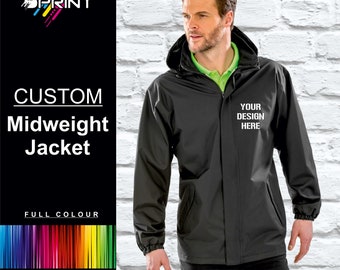 Custom Printed Midweight Jacket Personalised Work Wear Business BRAND UNISEX