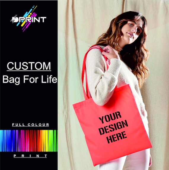 Personalised Shopping Bag For Life Custom Tote Wedding Gift Small Large Cotton 