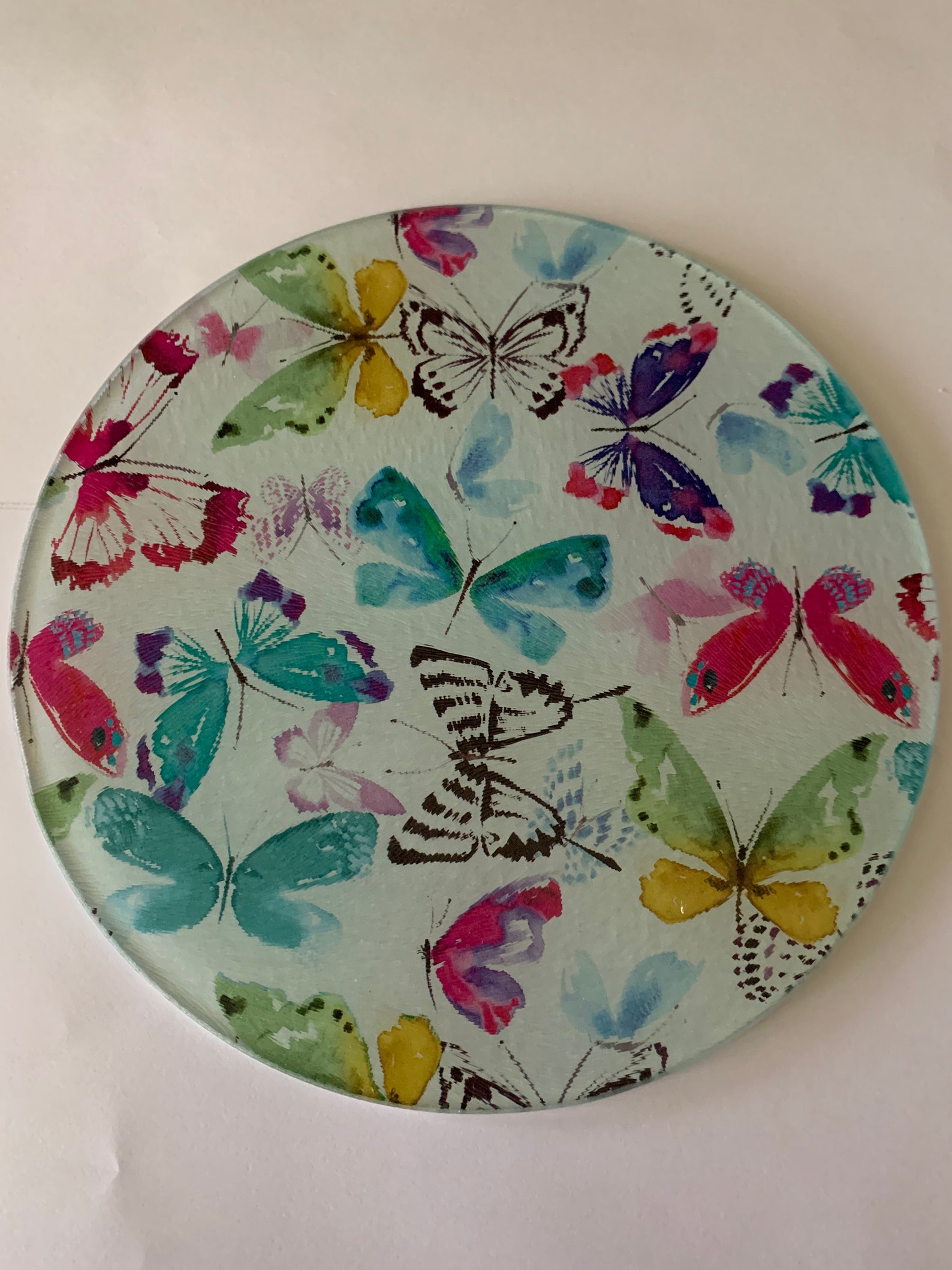 Decorative glass round 8 trivet Etsy