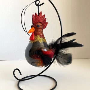 Our Cockerel, Harry. Cockerel bauble. Hand decorated. Farm animal, nursery, gift, decor, hanging decoration, home decor.