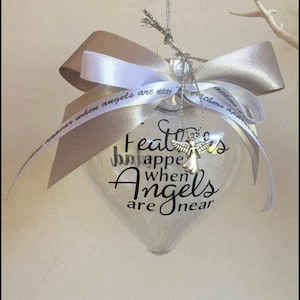 Heart memorial bauble, decor, hanging decoration, personalised, ornament, memorial, rememberance.