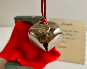 Personalised Christmas Bell with Wooden Keepsake Box, Christmas Eve Box Gift, Father Christmas Bell, Magic Bell for Kids