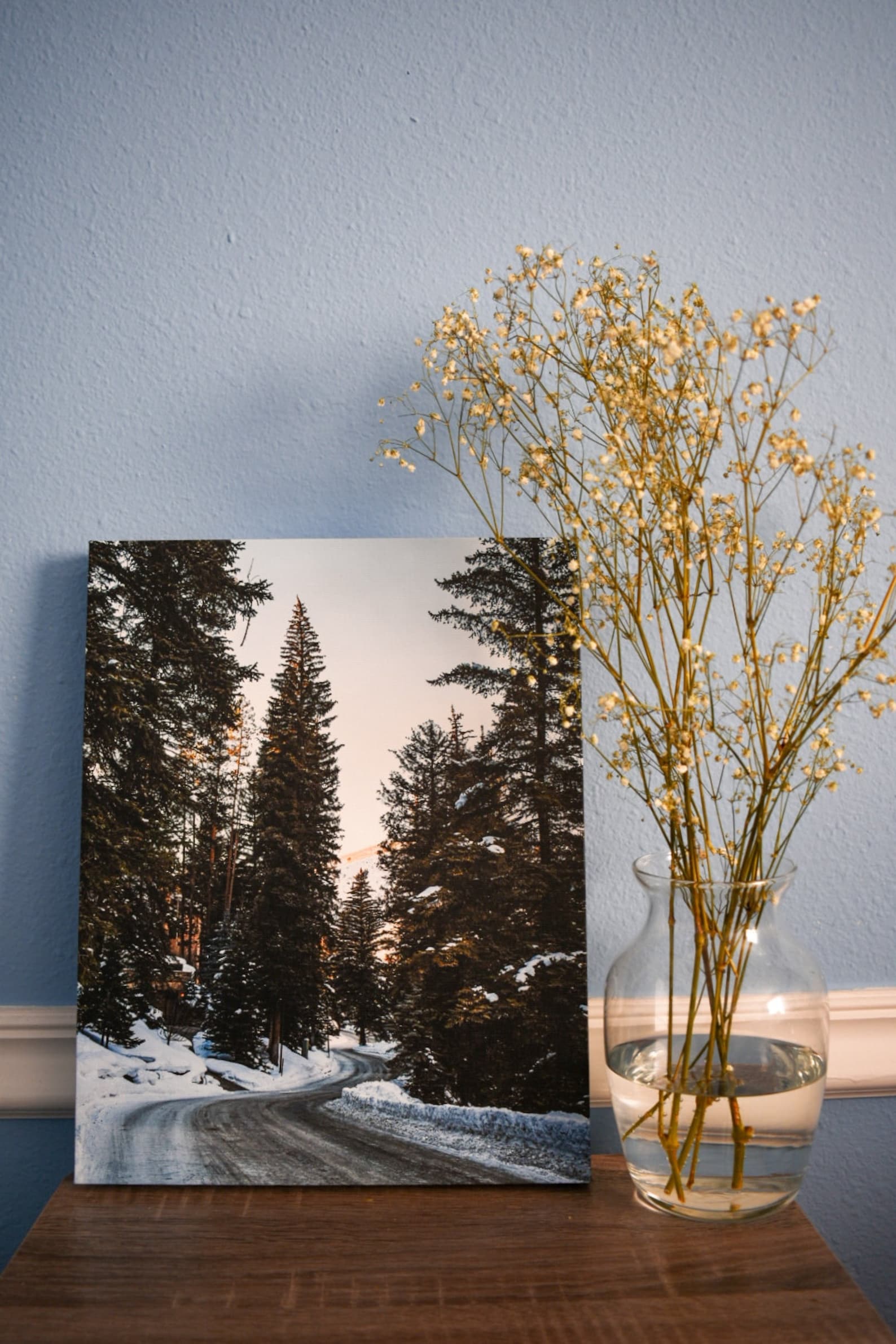 Winter Snow Canvas Windy Road Canvas Wall Art Landscape Etsy UK