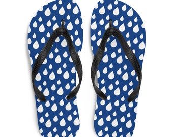 Patterned Flip-Flops, Rubber Sole Sandals