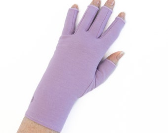 Dusky Lilac Purple Compression Gloves for Arthritis, Hand Pain, Hand Therapy, Pain Relief, Knitting, Crafting, Crochet, Texting, Sleeping