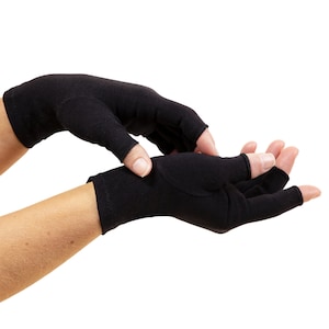 Classic Black Compression Gloves for Arthritis, Hand Pain, Hand Therapy, Pain Relief, Knitting, Crochet, Crafting, Texting, Sleeping