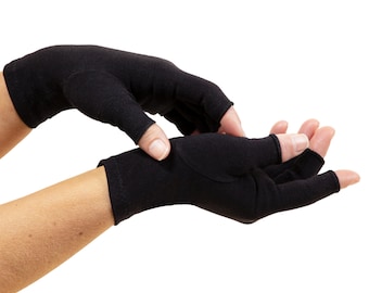 Gants de compression noirs classiques pour l'arthrite, la douleur à la main, la thérapie de la main, le soulagement de la douleur, le tricot, le crochet, la fabrication artisanale, l'envoi de SMS, le sommeil