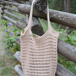 CROCHET PATTERN tote bag, crochet market bag, Aida Summer Bag, adult and child size, crochet beach tote