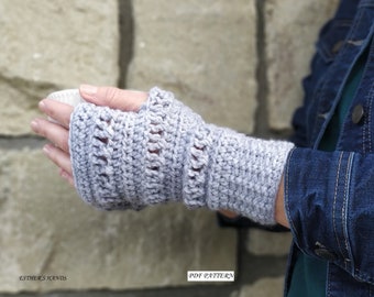MOTIF AU CROCHET / Mitaines Audrey / Patron de mitaines au crochet