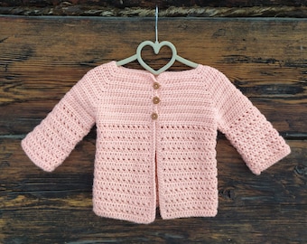MOTIF AU CROCHET / cardigan Nina / cardigan pour bébé au crochet / modèle de cardigan pour fille au crochet (tailles 0-6 m à 5-6 ans)