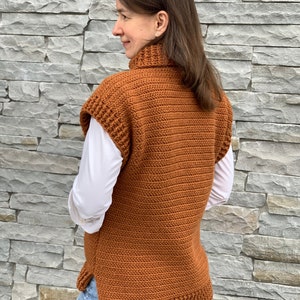 CROCEHT PATTERN vest, crochet slipover pattern, crochet pullover pattern, Brooklyn Slipover sizes xs-xxl