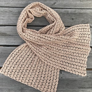 Linden Lace Scarf Crochet Pattern (PDF Download) - Easy to Adjust
