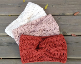 MOTIF AU CROCHET / Cache-tête Audrey / Patron de serre-tête au crochet / Cache-oreilles au crochet (taille : facile à ajuster)