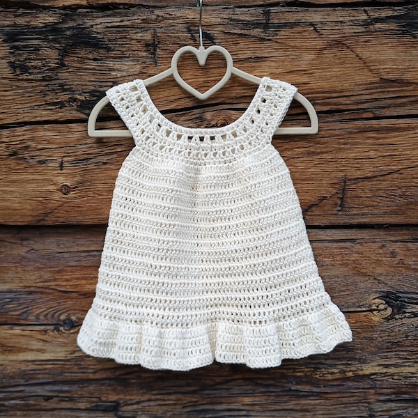 Crochet Pattern Baby and Girls Dress/Top, Sunny Skies Top, sizes 6-12 m, 1-2, 3-4, 5-6, 7-8 y, crochet girls top, crochet summer top