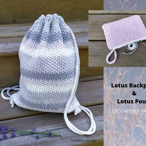 Lotus Crochet Backpack & Pouch Pattern (PDF)