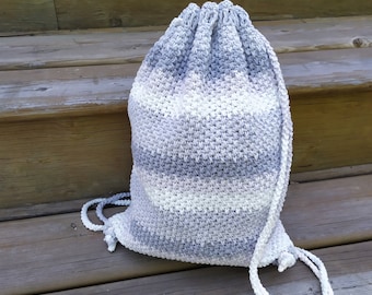 Crochet Pattern Backpack, Lotus Backpack, crochet drawstring bag, crochet backpack, crochet bag, crochet purse
