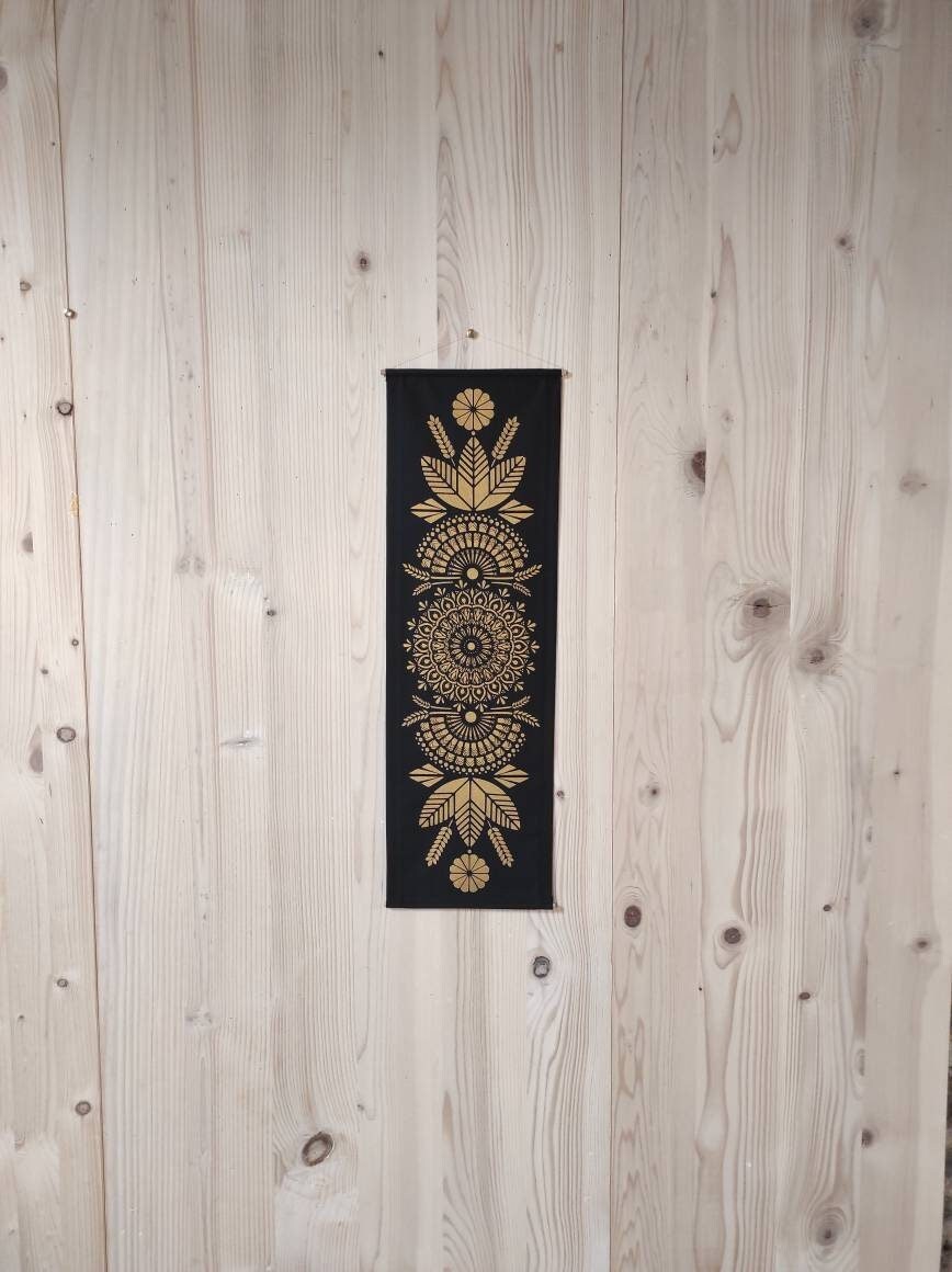 Petite Tenture Murale Or Doré Mandala Totem