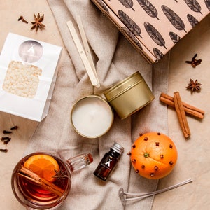 Kit para hacer velas de soja con aroma navideño