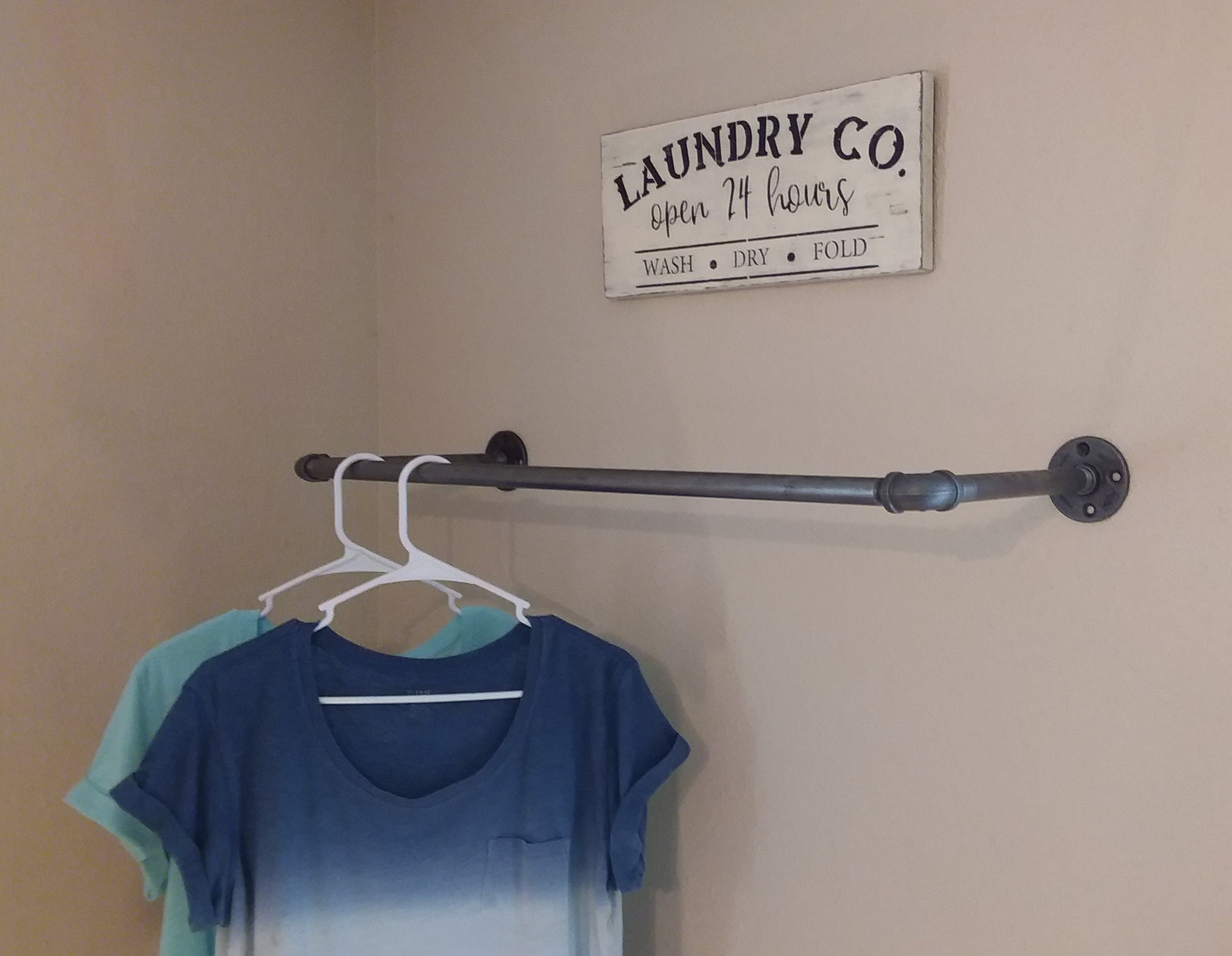 Industrial Pipe Laundry Hanging Rack Etsy