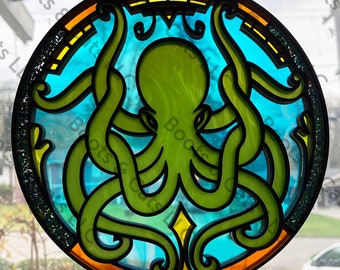 Octopus Mandala Suncatcher / Cthulhu/ Kraken / Ornamental