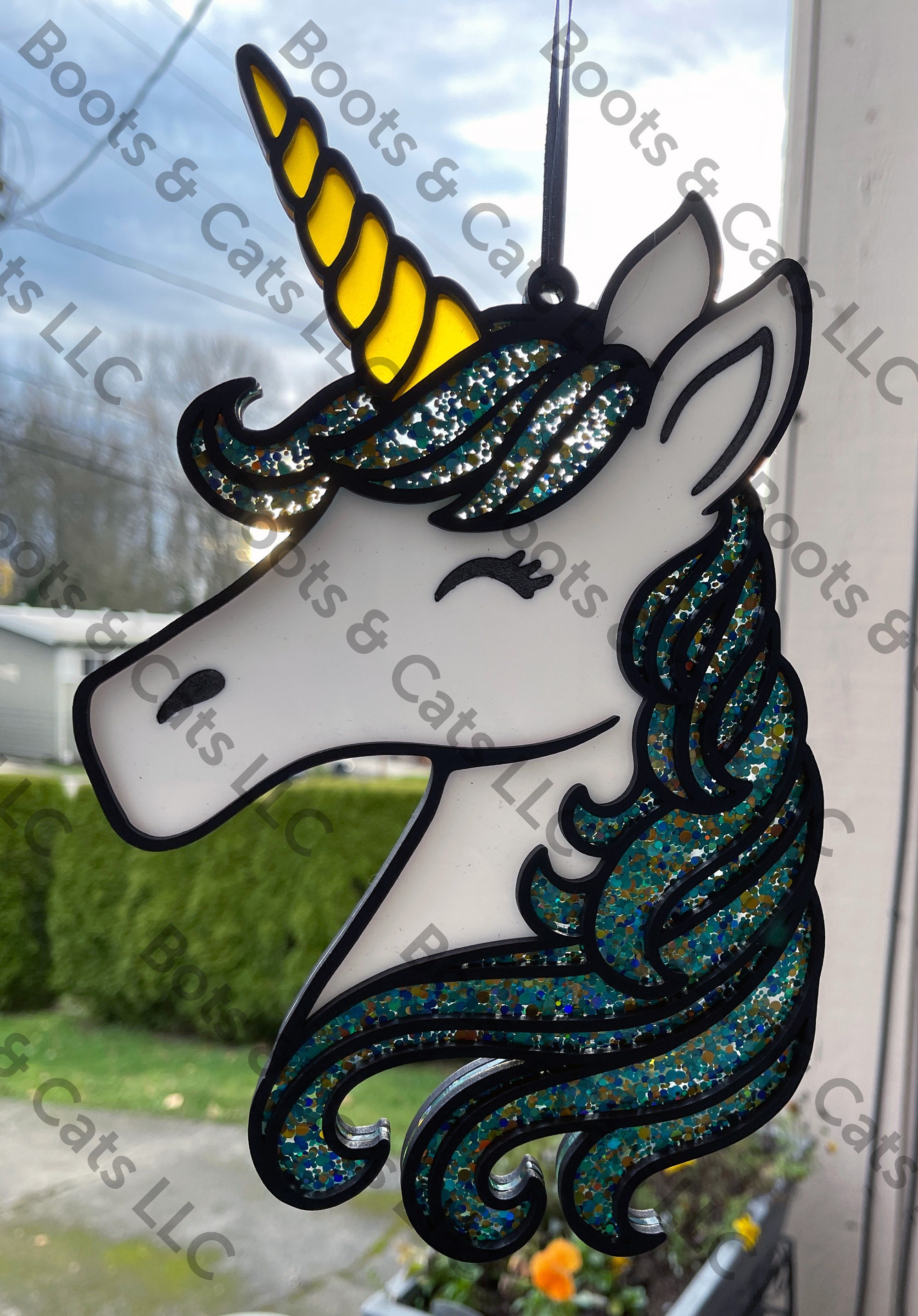 ステンドグラス Woodlands Unicorn ユニコーン グラスマスターズ